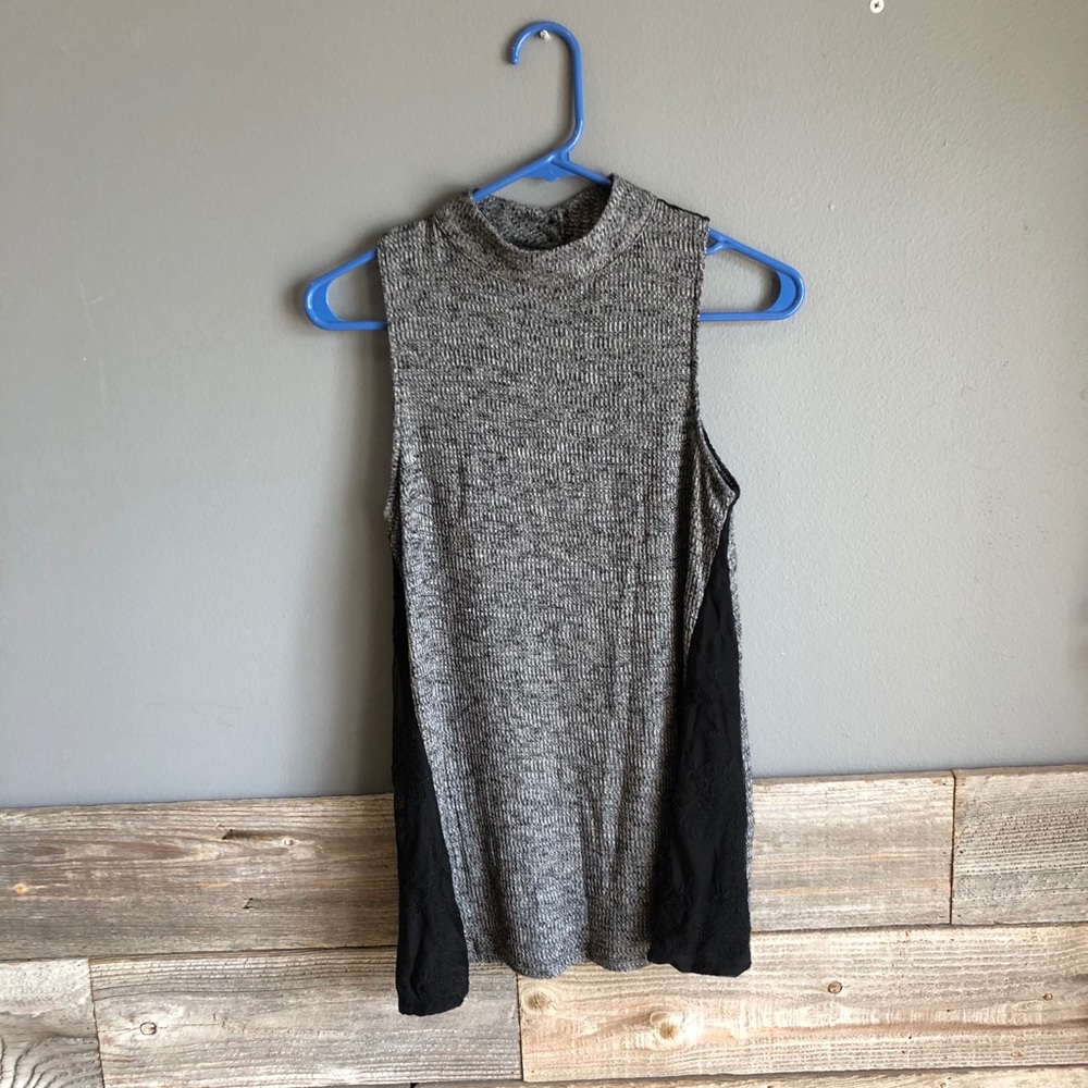High neck knit tank
